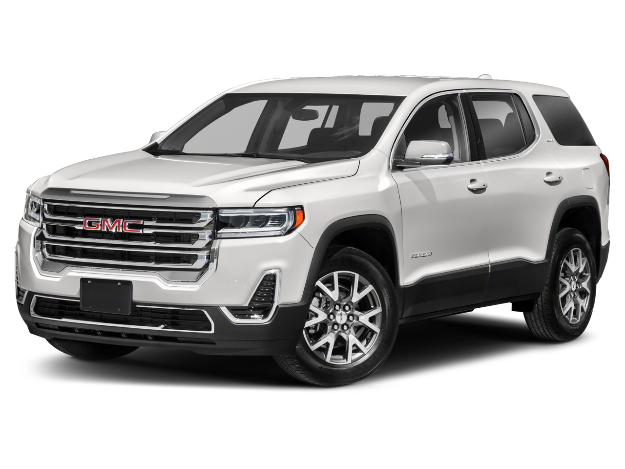 2022 GMC Acadia SLE in Summit White — front three-quarter view