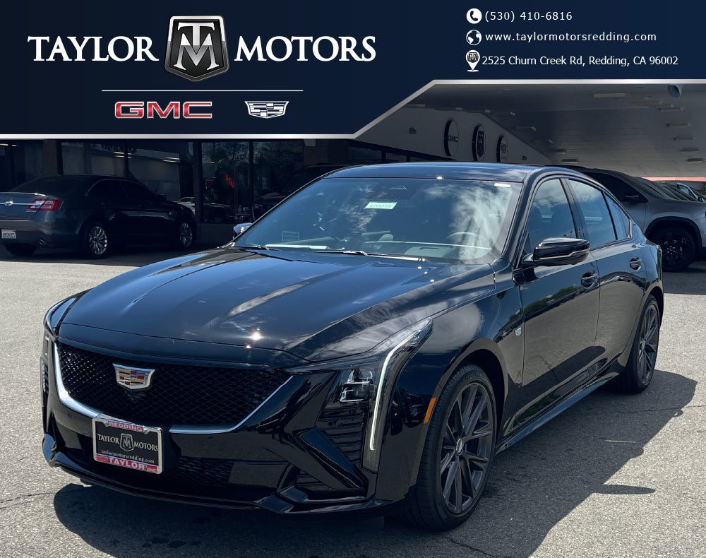 2026 Cadillac CT5 Sport in Black Raven — front three-quarter view