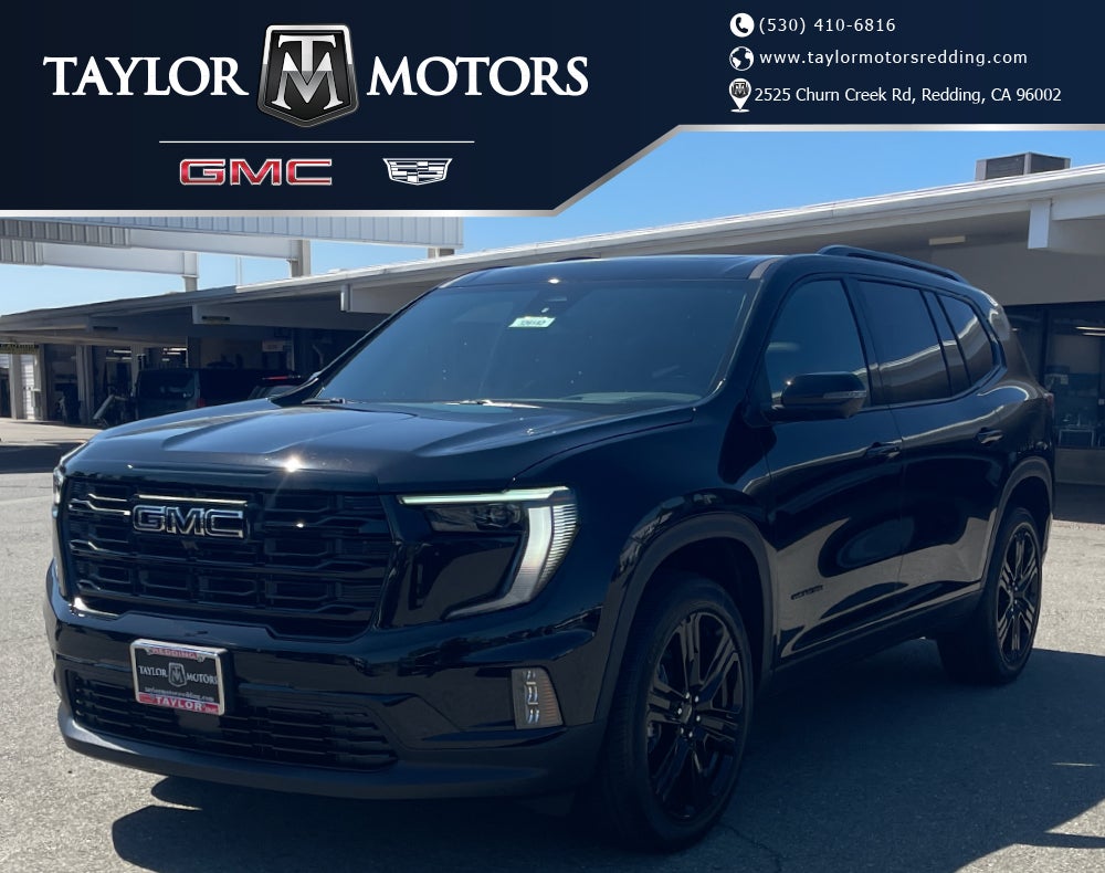 2026 GMC Acadia Elevation in Ebony Twilight Metallic — front three-quarter view