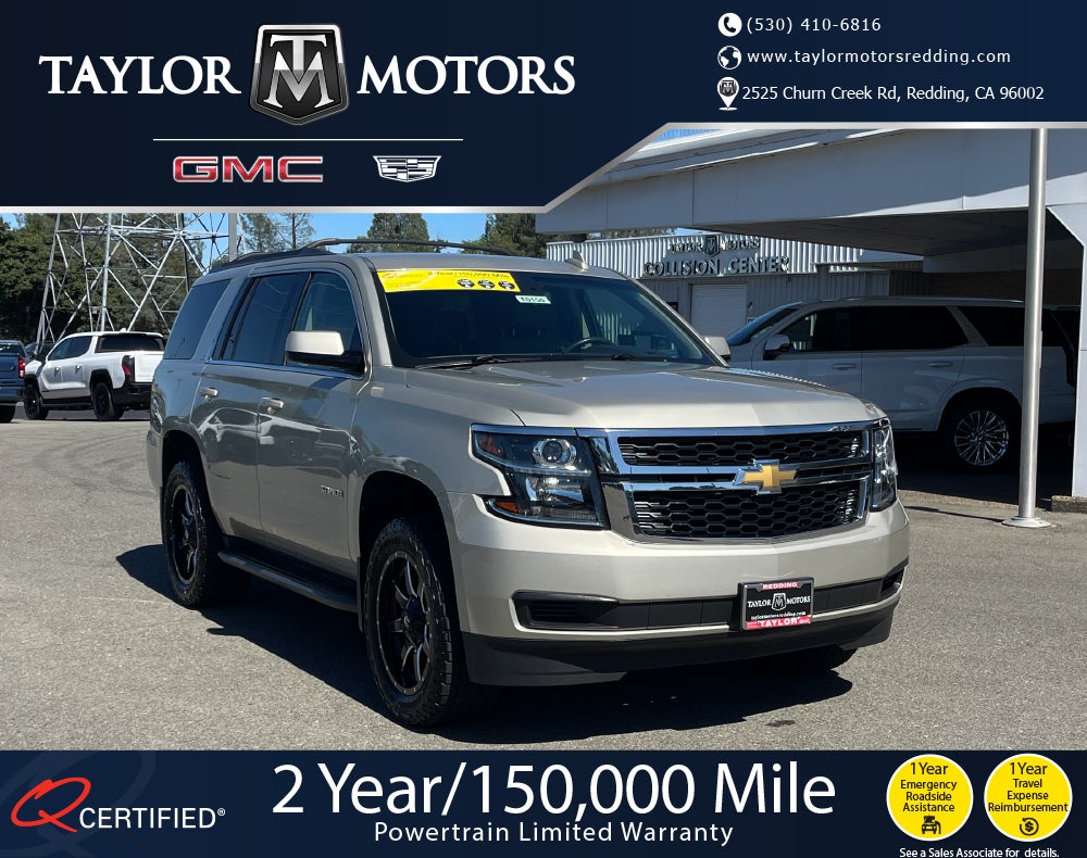 2017 Chevrolet Tahoe LT in Champagne Silver Metallic — front three-quarter view