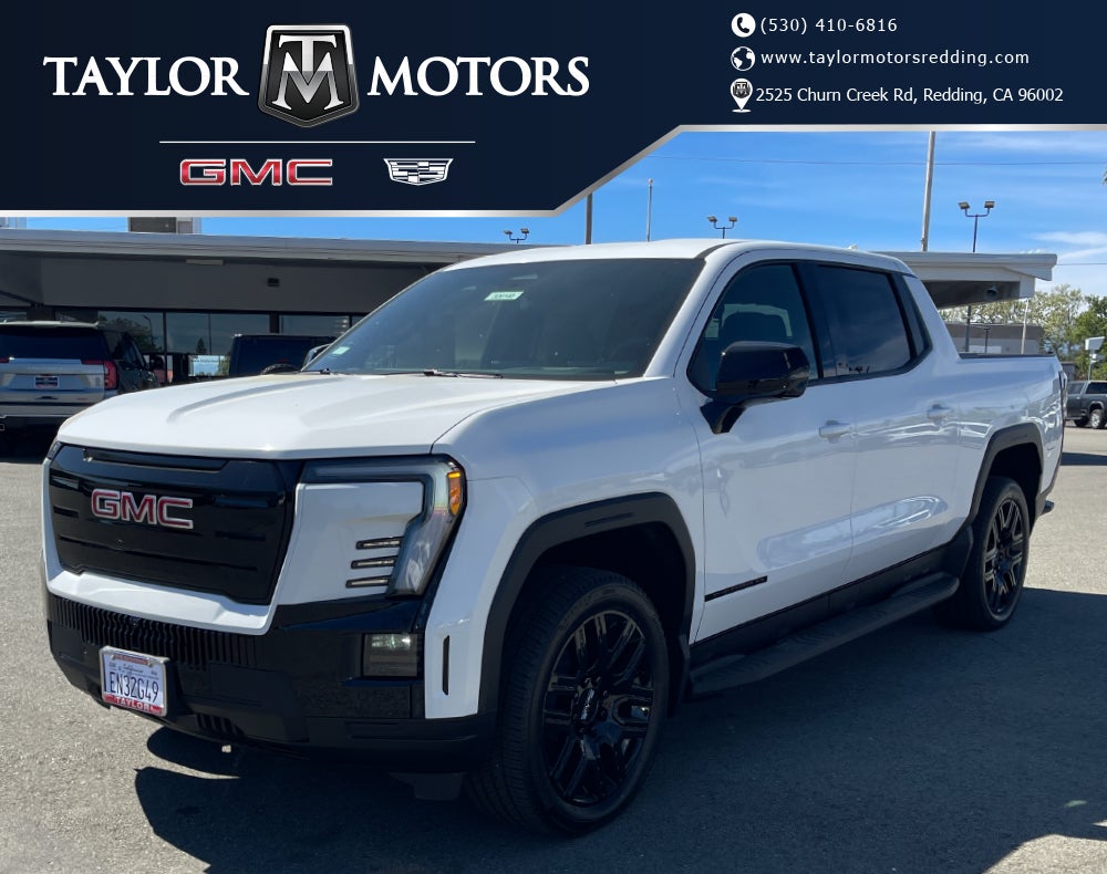 2026 GMC Sierra EV Elevation Extended Range in Summit White — front three-quarter view