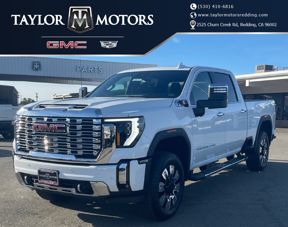 2026 GMC Sierra 2500 HD Denali in Summit White — front three-quarter view