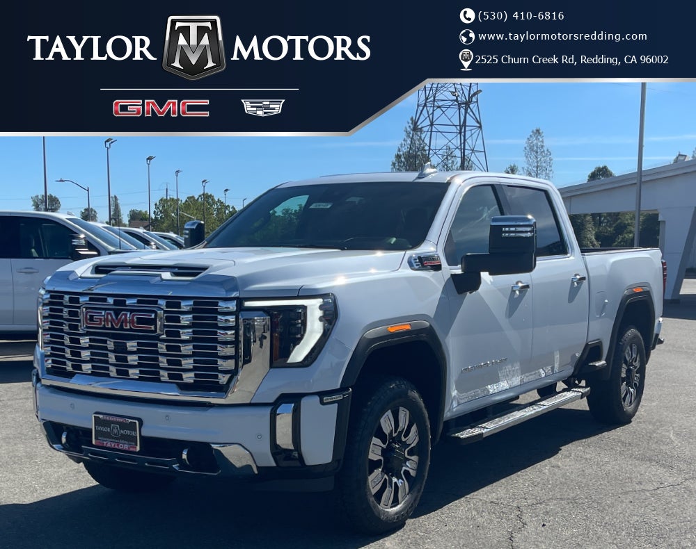 2026 GMC Sierra 2500 HD Denali in Glacier White Tricoat — front three-quarter view