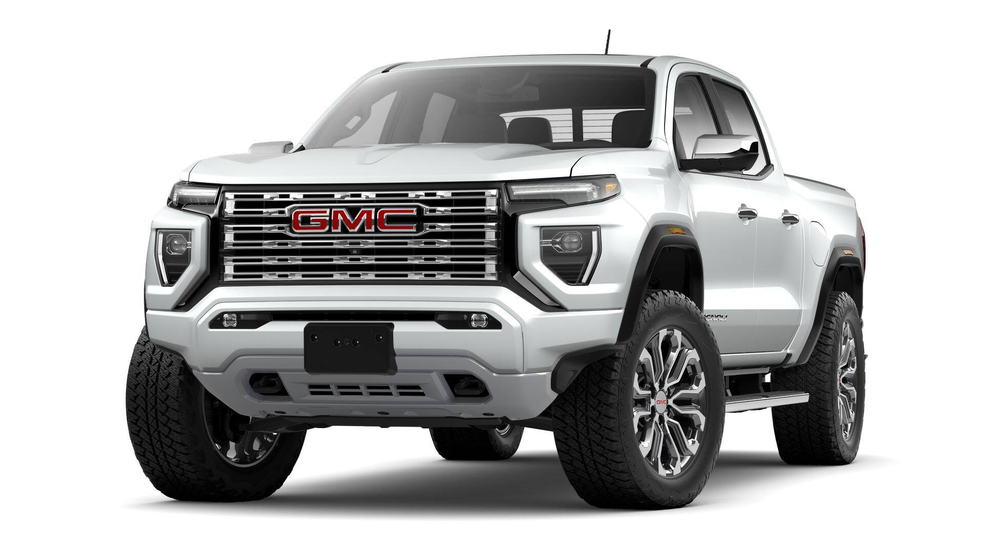 2026 GMC Canyon Denali in Summit White — front three-quarter view