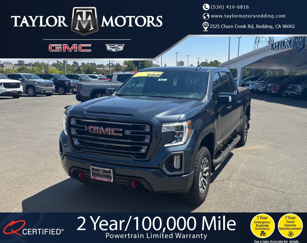 2021 GMC Sierra 1500 AT4 in Dark Sky Metallic — front three-quarter view