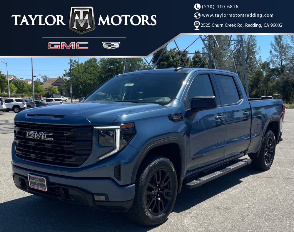 2026 GMC Sierra 1500 Elevation in Downpour Metallic — front three-quarter view