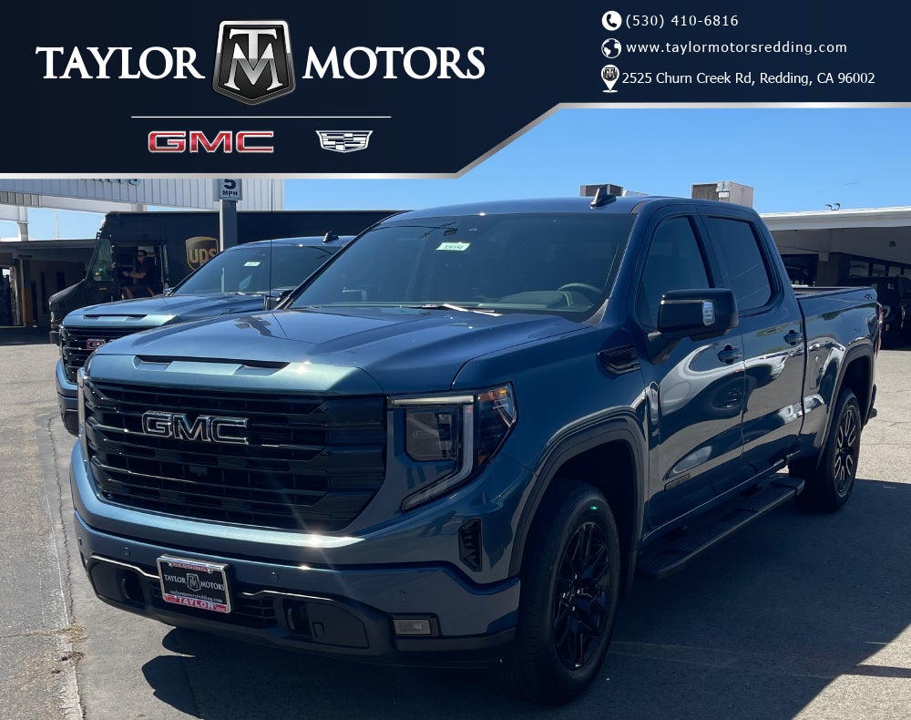 2026 GMC Sierra 1500 Elevation in Downpour Metallic — front three-quarter view