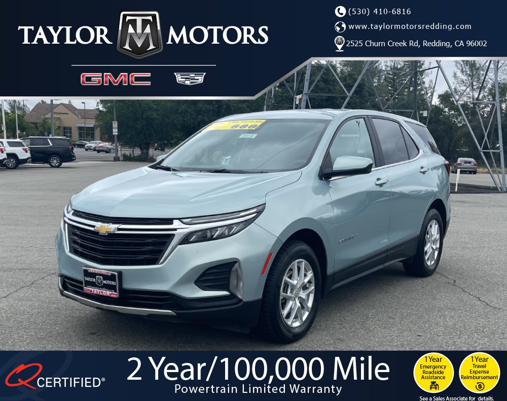 2022 Chevrolet Equinox LT in Seaglass Blue Metallic — front three-quarter view