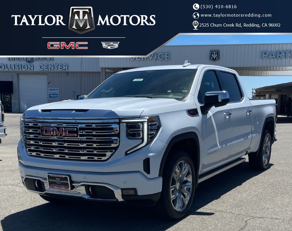 2026 GMC Sierra 1500 Denali in Glacier White Tricoat — front three-quarter view