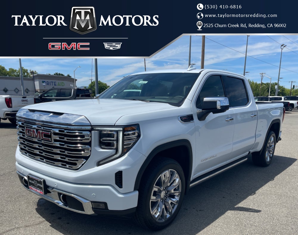 2026 GMC Sierra 1500 Denali in Glacier White Tricoat — front three-quarter view